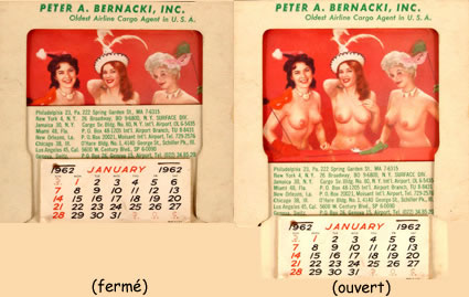 Janvier 1962, desk calendar  systme