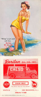 Buvard pin-up pour Raritan Oil