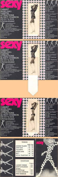 Dépliant à système du cabaret Sexy