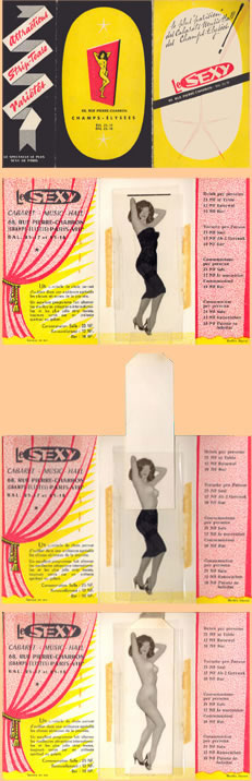 Dépliant à système du cabaret Le Sexy